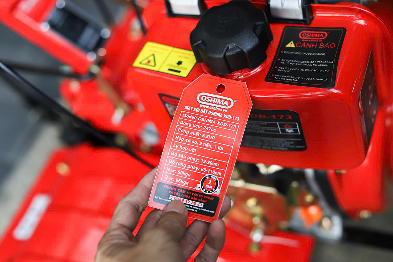 Máy Xới Đất Chạy Dầu 6.5HP Oshima XDD-173 Chính Hãng | Giá Tốt Tại Điện Máy Tấn Lụa - Góc nhìn 6