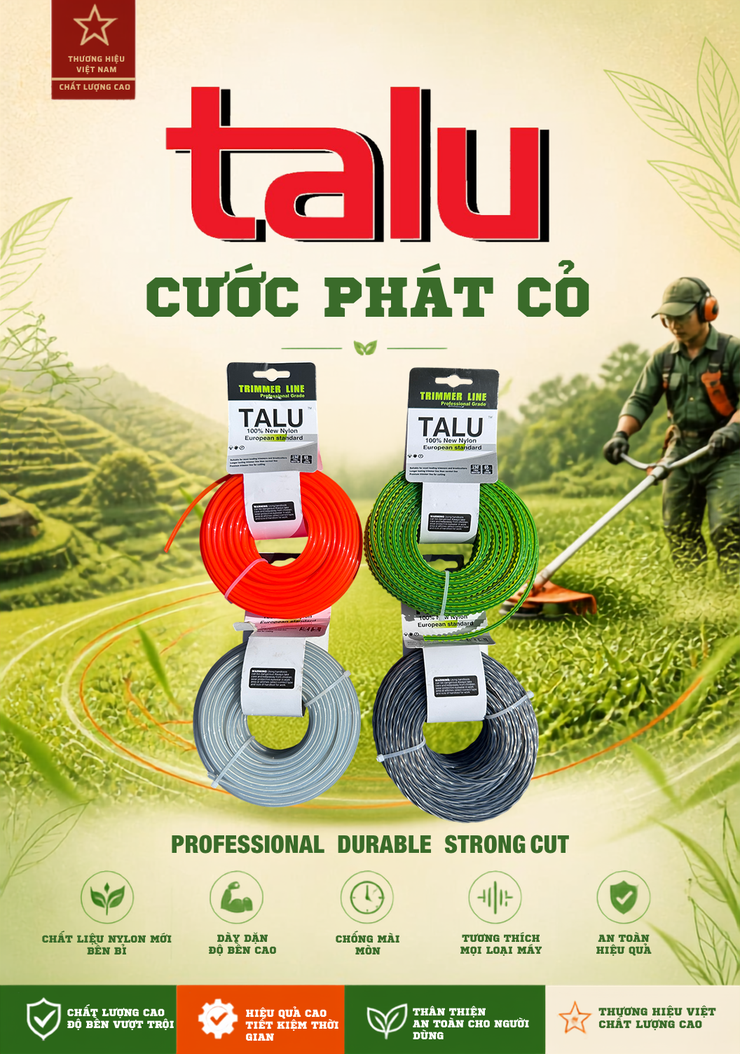 Cước cắt cỏ Talu chính hãng tại TẤN LỤA