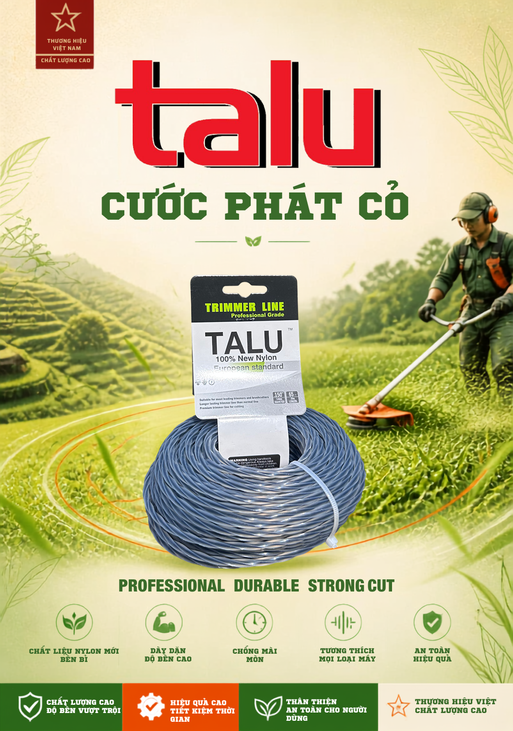 Cước cắt cỏ Talu - Góc nhìn 8