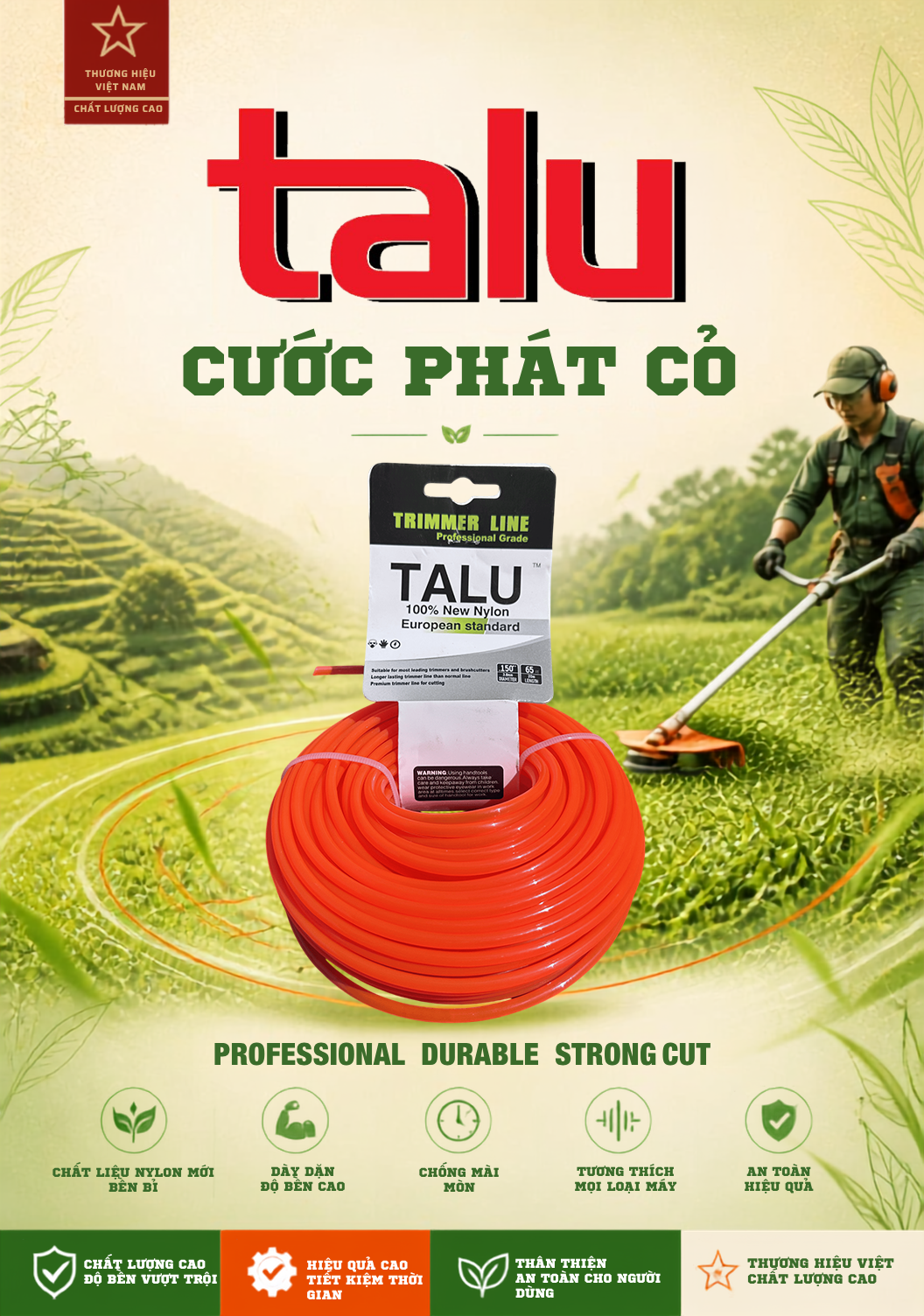 Cước cắt cỏ Talu - Góc nhìn 3